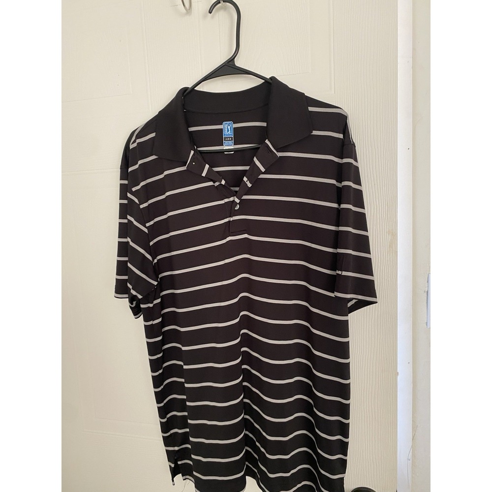 PGA Tour Pro Series Golf Shirt Air Flux Large Classic Stripe ,0004